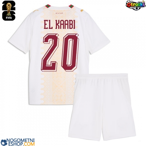 Otroški Nogometni dresi Maroko Ayoub El Kaabi #20 Gostujoči SP 2026 Kratek Rokav (+ Kratke hlače)
